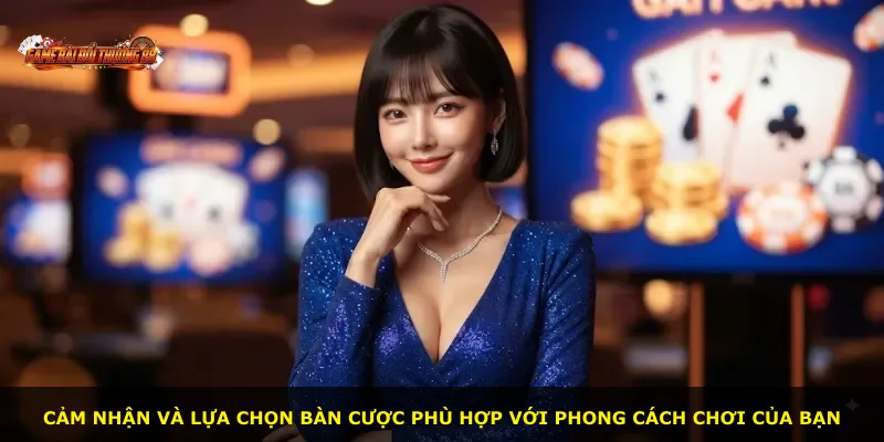Cảm nhận và lựa chọn bàn cược phù hợp với phong cách chơi của bạn